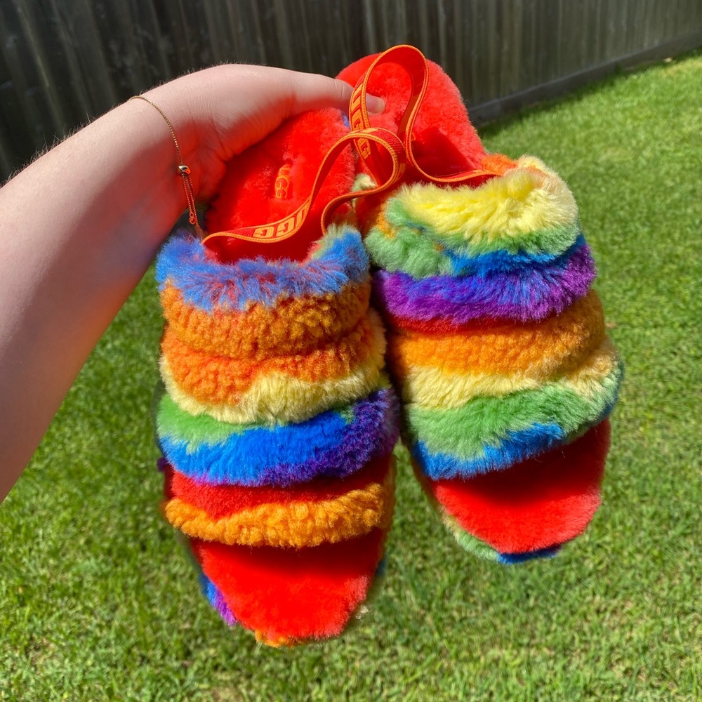 Fluff yeah pride edition UGG sandals Size 11